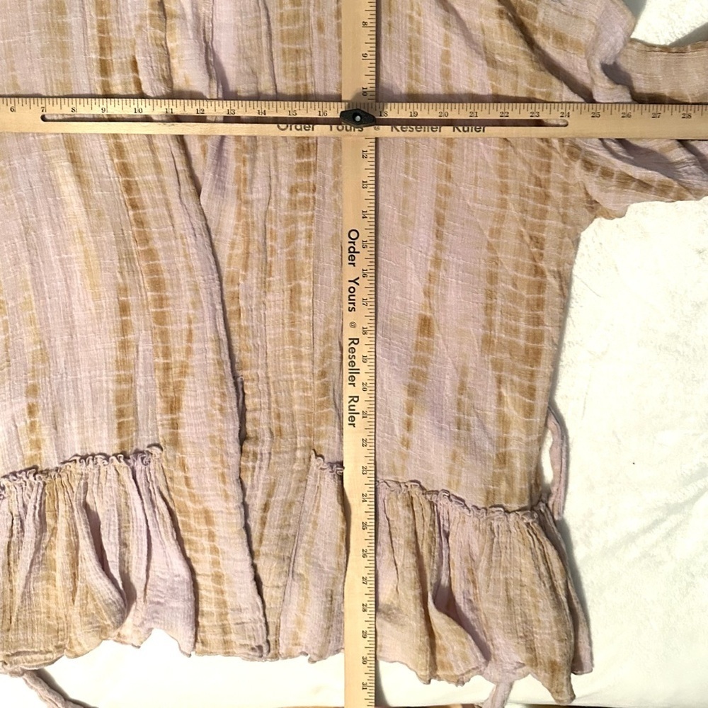 Free People FP One Sasha Tie Dye Gauze Kimono XS/S Lavender Belted Cardigan Top - Picture 4 of 7